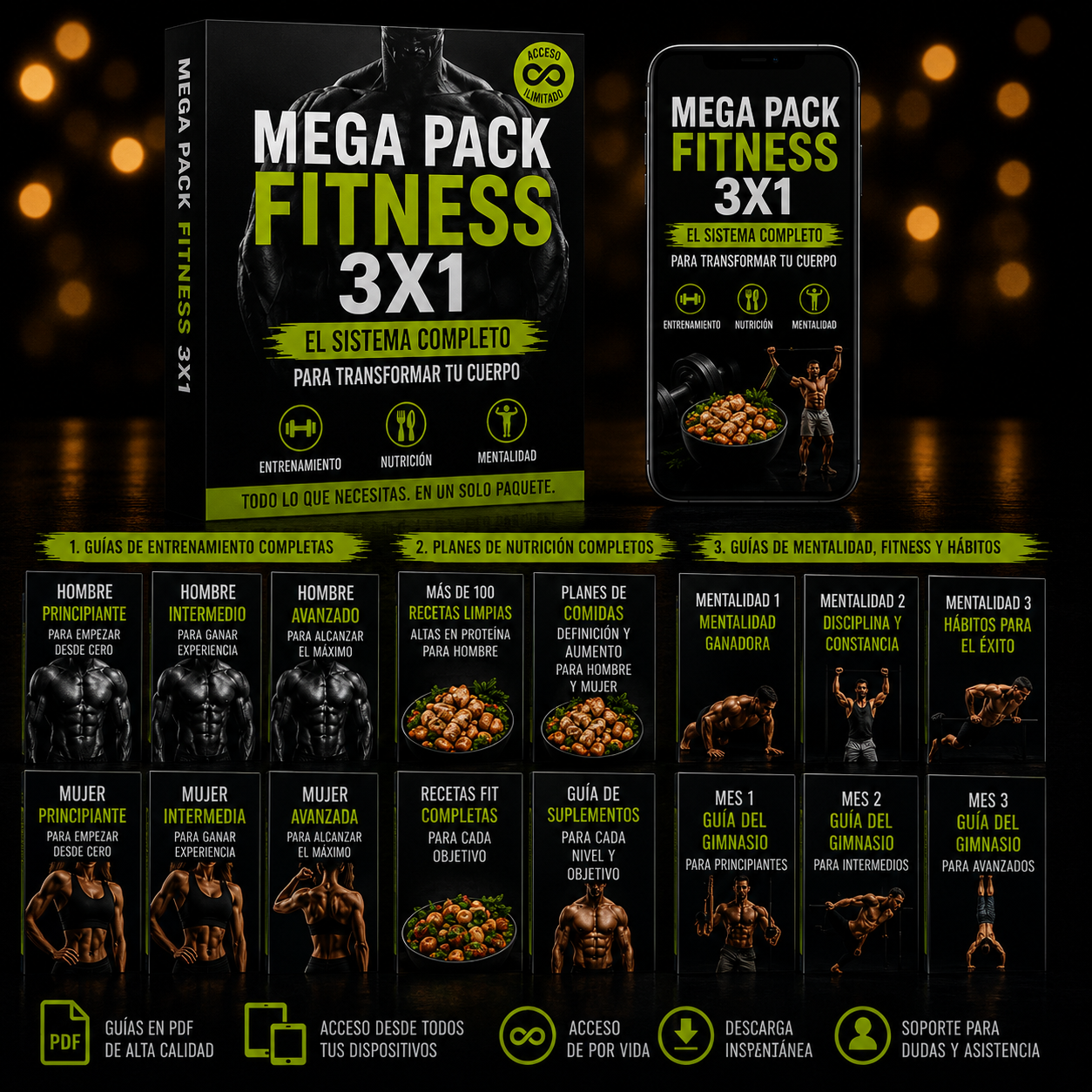 💥 MEGA PAQUETE DE FITNESS EXCLUSIVO 3x1 💥